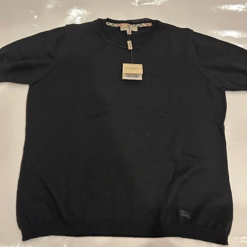 Brand New Burberry Britt Black Nova Check Wool Shirt Sleeve Top - Women L/XL